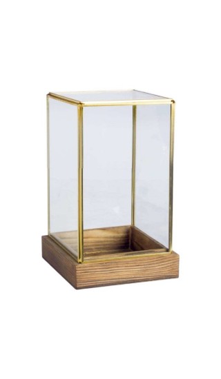 WOODEN BASE WITH SQUARE GLASS 11Χ12Χ21CΜ