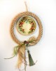 Ceramic charm pendant with pomegranate wreath design Pendants