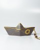 Ceramic boat made in Greece with metal element wreath gray 170GREY