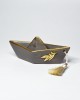 Ceramic boat made in Greece with metal element olive gray Table Charms