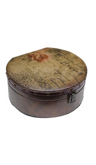 WOODEN TRUNK WITH LEATHER 25X23X11cm
