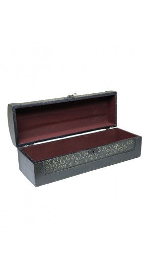 WOODEN TRUNK WITH METAL AND HANDLE 33X11,50X14cm
