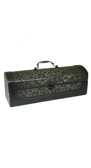WOODEN TRUNK WITH METAL AND HANDLE 33X11,50X14cm