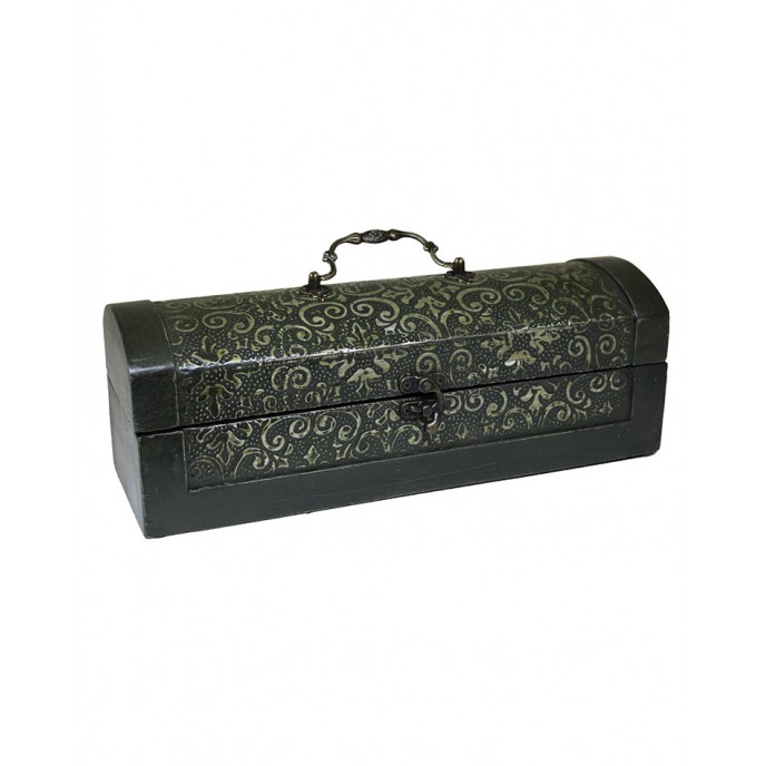 WOODEN TRUNK WITH METAL AND HANDLE 33X11,50X14cm Boxes – Jewel Cases