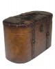 WOODEN TRUNK WITH LEATHER OVAL 35X18X24,5cm Boxes – Jewel Cases