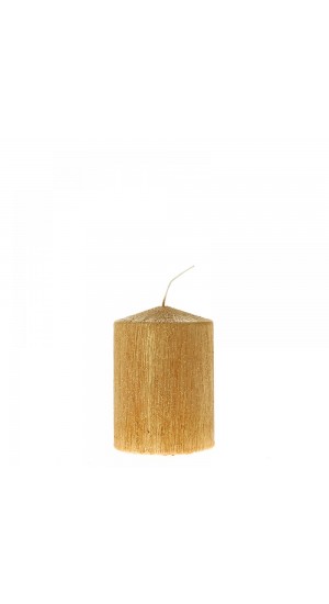  GOLD SCRATCHED PILLAR CANDLE 7X10CM