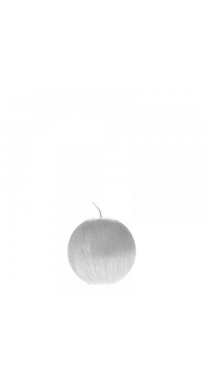  SILVER SCRATCHED SPHERE CANDLE 8CM