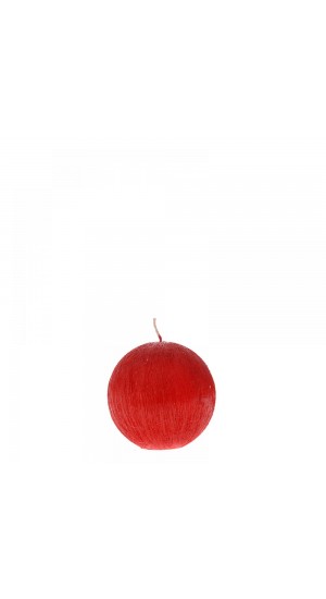  RED SCRATCHED SPHERE CANDLE 8CM