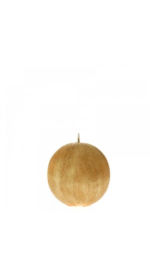  GOLD SCRATCHED SPHERE CANDLE 10CM