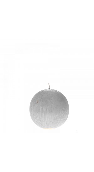  SILVER SCRATCHED SPHERE CANDLE 10CM