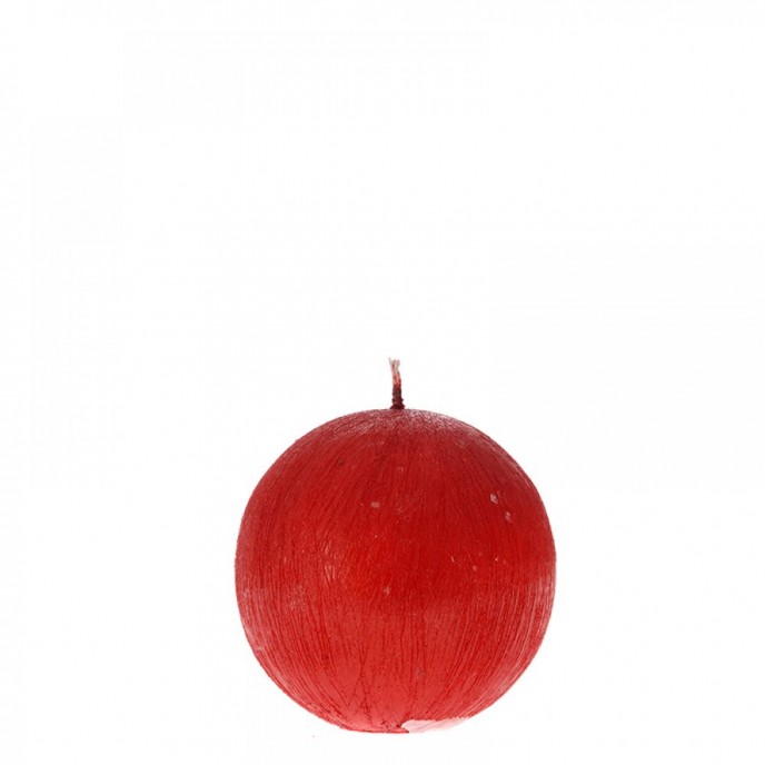  METALLIC RED BALL CANDLE 10CM 
