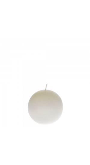  WHITE BALL CANDLE 10CM