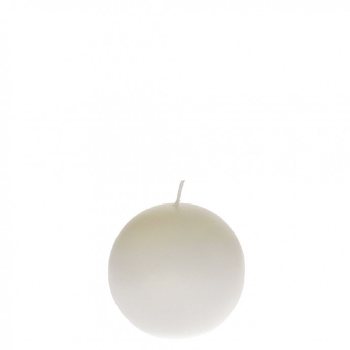  WHITE BALL CANDLE 10CM 
