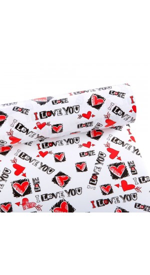  RED AN BLACK I LOVE YOU WRAPPING PAPER 60CMX50M