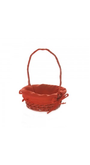 RED BASKET WITH FABRIC LINING 20X8X26CM