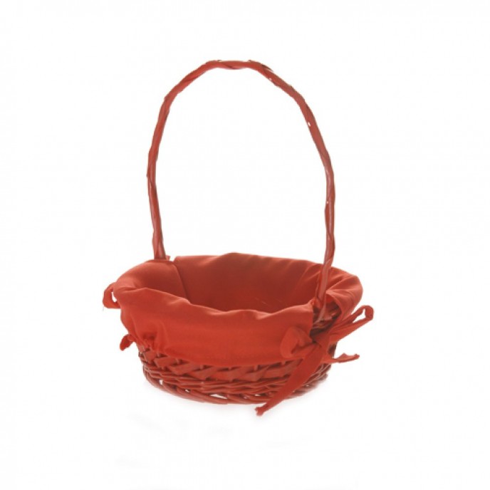  RED BASKET WITH FABRIC LINING 20X8X26CM 
