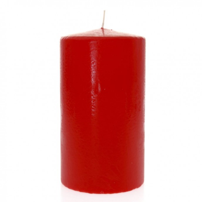  RED PILLAR CANDLE 12X22CM 