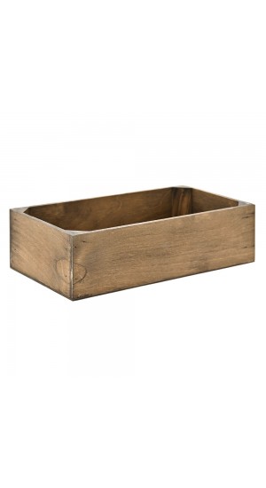  WOODEN CRATE FULLY ASSEMBLED AND DYED BROWN 32X17X9CM