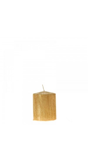  GOLD SCRATCHED PILLAR CANDLE 6X8CM