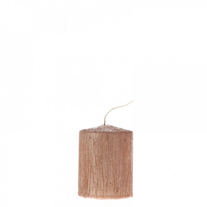  COOPER SCRATCHED PILLAR CANDLE 6X8CM 
