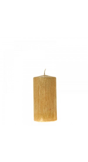  GOLD SCRATCHED PILLAR CANDLE 6X12CM