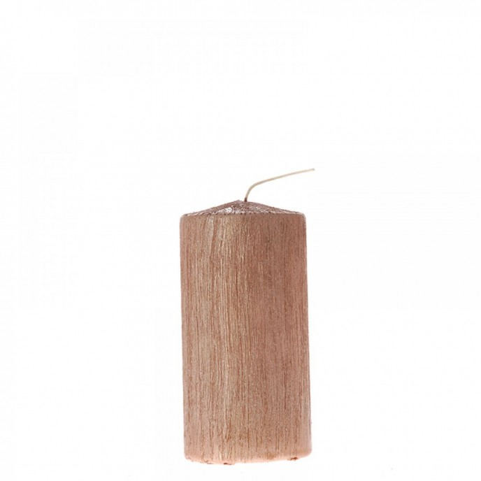  COOPER SCRATCHED PILLAR CANDLE 6X12CM 