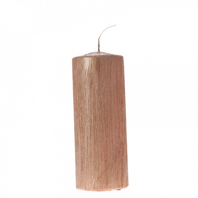  COOPER SCRATCHED PILLAR CANDLE 6X16CM 
