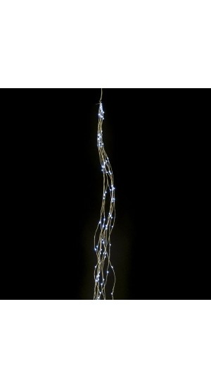  250 MICRO LED COPPER WIRE WATERFALL LIGHTS SILVER ICE WHITE 8FUNCTIONS 2.5METRES OUTDOOR