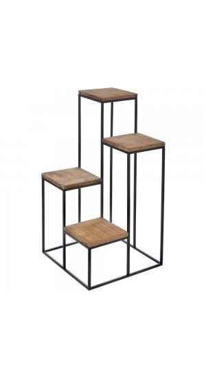  METAL STAND 34X34X67 W WOODEN SHELVES