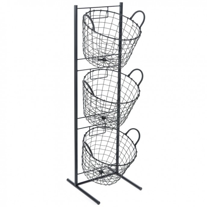  METAL STAND WITH 3 METAL BASKETS 40X38X114CM Kitchen