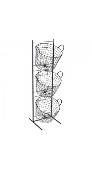  METAL STAND WITH BASKETS 33X29X90CM