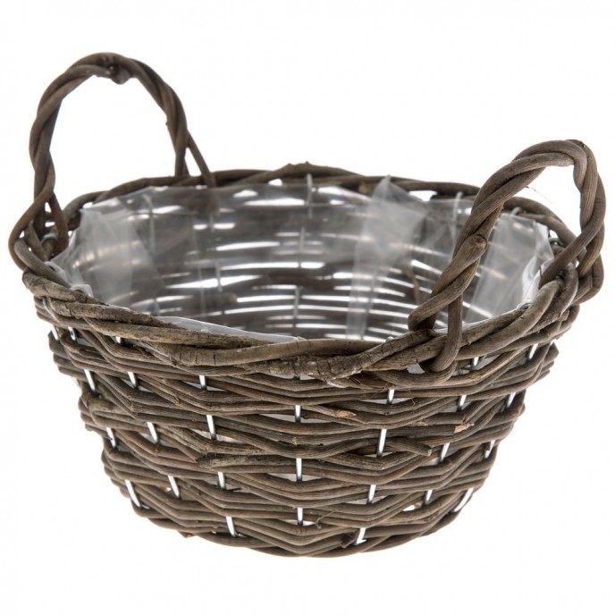  NATURAL WILLOW BASKET W PLASTIC LINING 20X9CM 