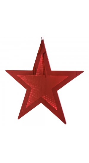  X MAS 3D LED DECO RED STAR 20CM BATTERY LIGHT