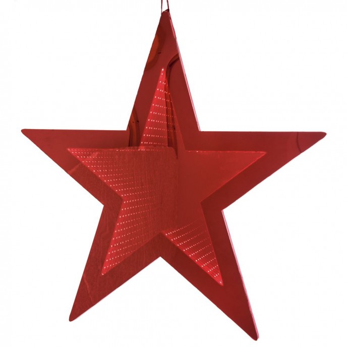  X MAS 3D LED DECO RED STAR 20CM BATTERY LIGHT 