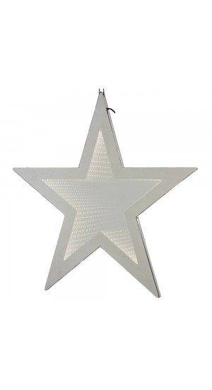  XMAS 3D STAR WITH BATTERY ICE WHITE LIGHT 20CM
