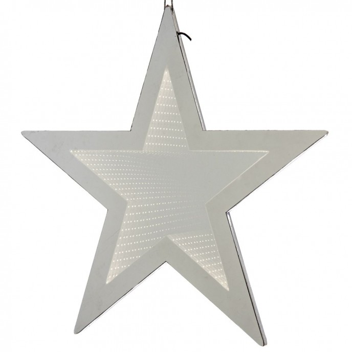  XMAS 3D STAR WITH BATTERY ICE WHITE LIGHT 20CM 