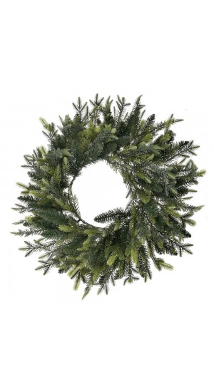  XMAS WREATH 60CM WITH MIXED PLASTIC FIR BRANCHES
