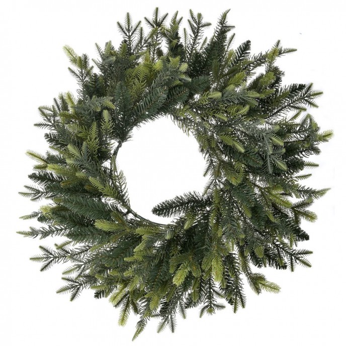  XMAS WREATH 60CM WITH MIXED PLASTIC FIR BRANCHES 