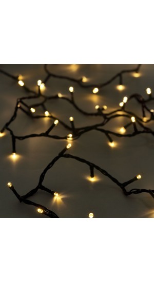  100LED STRING LIGHTS GREEN WARM WHITE 5M CONNECTABLE STEADY OUTDOOR