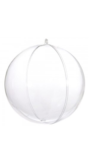  XMAS FILLABLE CLEAR ROUND BAUBLE 12CM