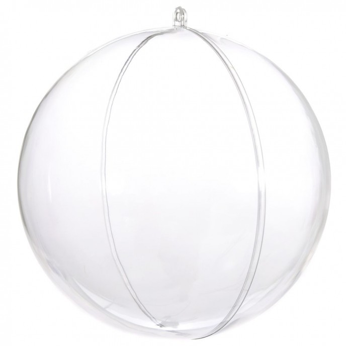  XMAS FILLABLE CLEAR ROUND BAUBLE 12CM 