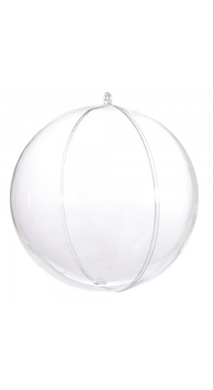  XMAS FILLABLE CLEAR ROUND BAUBLE 15CM