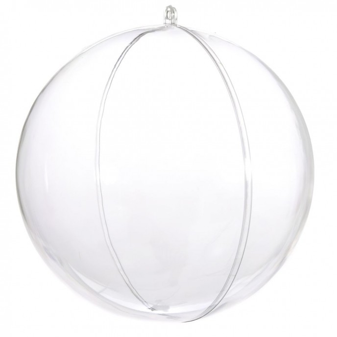  XMAS FILLABLE CLEAR ROUND BAUBLE 15CM 