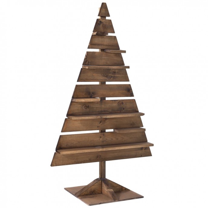  WOODEN CHRISTMAS TREE WITH SHELVES 88X205CM 
