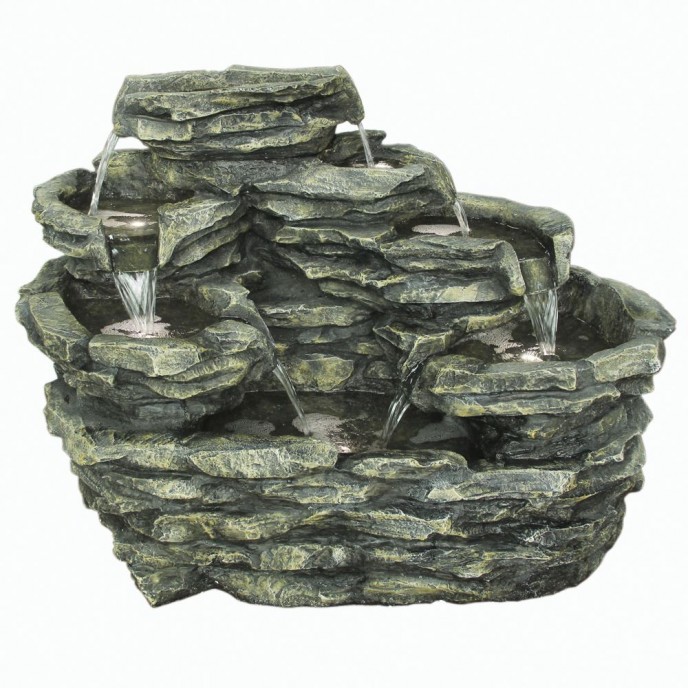  POLYRESIN OUTDOOR FOUNTAIN WITH LIGHTS 82X44X58CM 