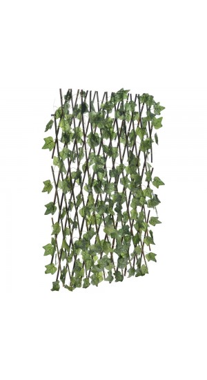  EXPANDING WILLOW FENCE WITH GREEN IVY LEAVES 100X200CM