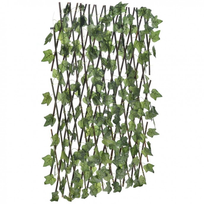  EXPANDING WILLOW FENCE WITH GREEN IVY LEAVES 100X200CM 