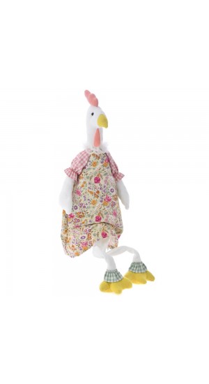  EASTER DECO FABRIC CHICKEN 10X7X33 GIRL
