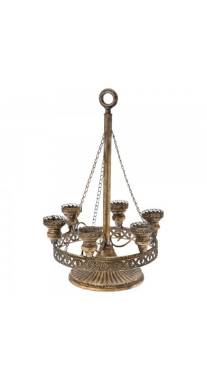  GOLD METAL CANDLE HOLDER D33X51CM