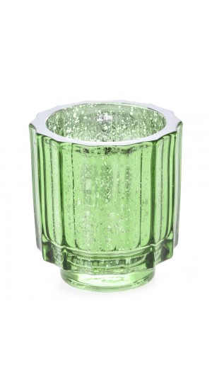  GREEN GLASS HOLDER 8X8,5CM